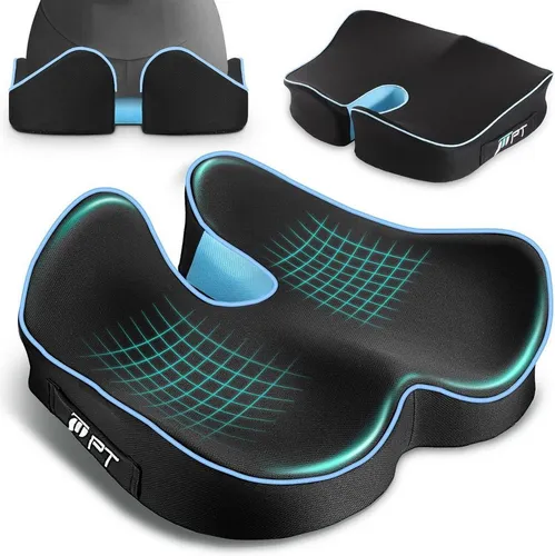 POPOLIC Sitzkissen – Ergonomisches Sitzkeilkissen für Büro & Auto - Stuhlkissen mit dichtem Memory-Schaum für optimale Hüftunterstützung und gesunde Rückenhaltung. Maschinenwaschbarer Bezug und rutschfestes Design für vielseitige Anwendungen.