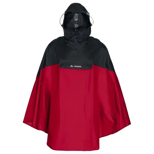 Vaude Herren Covero II Poncho XXL - Rot - Praktischer Fahrradponcho in Größe XXL mit seitlichen Sichtfenstern an der Kapuze für optimale Sichtbarkeit und Komfort beim Radfahren.