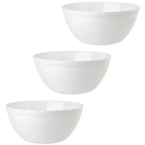 ENGELLAND 3 x Müslischale Dessertschale Salatschüssel Schale Bowl 900 ml Weiß