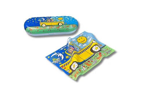 MediMuc Brillenetui Flaches Brillenetui mit passendem Reinigungstuch, Schützt Brillen vor Kratzern und Beschädigungen.