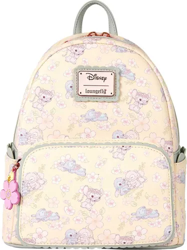 Loungefly Disney Cute Stitch Cherry Blossom Mini Backpack - Kindertaschen, offiziell lizenzierter Rucksack aus Kunstleder mit bezauberndem Cherry Blossom Design, perfekt für kleine Disney-Fans.