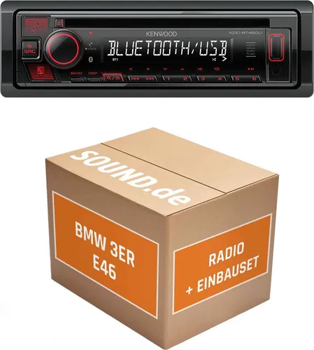 Kenwood KDC-BT460U Autoradio Einbaupaket für BMW 3er E46 | Bluetooth & USB