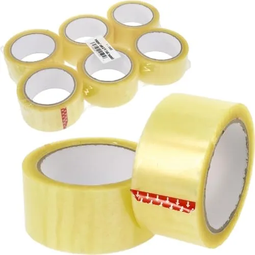 GarPet Klebeband Packband Paketband Paketklebeband Verpackungsklebeband Transparent Naturkautschuk 6x Transparent 66 M