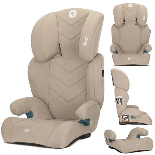 Lorelli Auto Kindersitz Speed i-Size 100-150 cm, Verstellbarer Autositz für Kinder, Beige