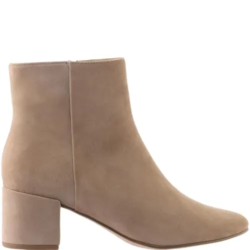 Högl Stiefelette Veloursleder, Damen Gr. 38, taupe - Wanderschuhe aus hochwertigem Veloursleder mit bequemem Blockabsatz und Reißverschluss für einfachen Einstieg. Ideal für Business und Freizeit, bietet hohen Tragekomfort den ganzen Tag.