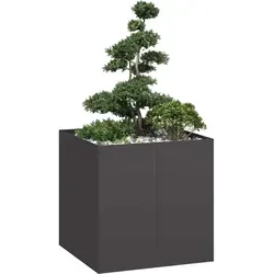 vidaXL Pflanzkübel Schwarz 80x80x80 cm - Übertöpfe aus langlebigem kaltgewalztem Stahl, ideal für Garten, Balkon und Terrasse. Das großzügige Design bietet viel Platz für Pflanzen und sorgt für eine stilvolle Gestaltung deines Außenbereichs.