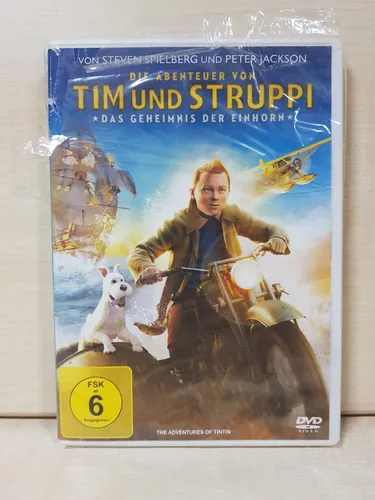 Die Abenteuer von TIM & STRUPPI - Das Geheimnis Der Einhorn - DVD - Film für die ganze Familie, basierend auf dem Kult-Comics von Hergé, Regie von Steven Spielberg, ideal für Kinderabenteuer und Animationsliebhaber.