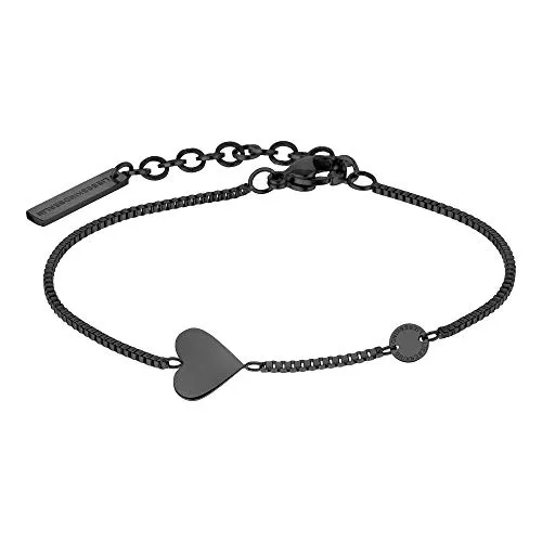 LIEBESKIND BERLIN TIME & JEWEL Edelstahlarmband - Armbänder für Damen - Elegantes Herzarmband aus poliertem Edelstahl, 20 cm, ideal als Geschenk für jede Frau und jeden Anlass in stilvoller Geschenkbox.