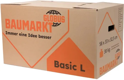 Globus Umzugskarton Basic L - 58 x 33 x 32,5 cm - Umzugskarton & Umzugszubehör, stabil und ideal für sicheres Verpacken von Umzugsgut