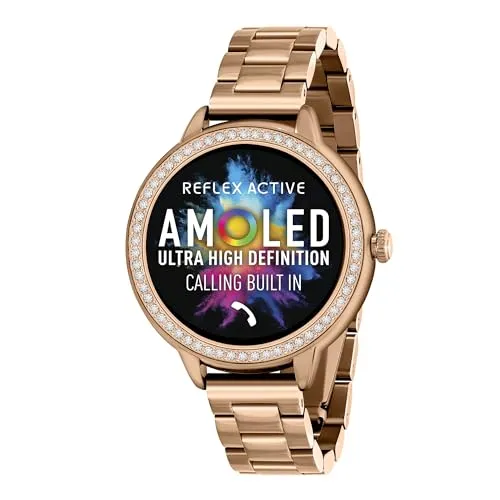 Reflex Active Series 41 Stone Set Rose Gold Bracelet - Smartwatch mit AMOLED-Display, stilvolles Design und umfassende Fitness-Tracking-Funktionen für einen aktiven Lebensstil.