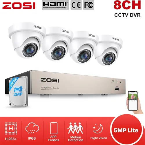 ZOSI 8CH HD 1080P H.265+ DVR Überwachungskamera Set