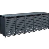 Westmann Mülltonnenbox 5-fach mit Deckel, anthrazit - Mülltonnenboxen in modernem Design, schützt Ihre Mülltonnen stilvoll und bietet Platz für 5 Tonnen.