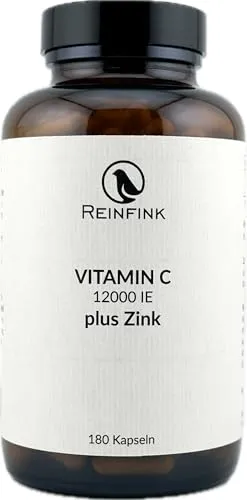 Vitamin C 12000 IE plus Zink 180 Kapseln im Glas - Hochdosiert Reinfink®