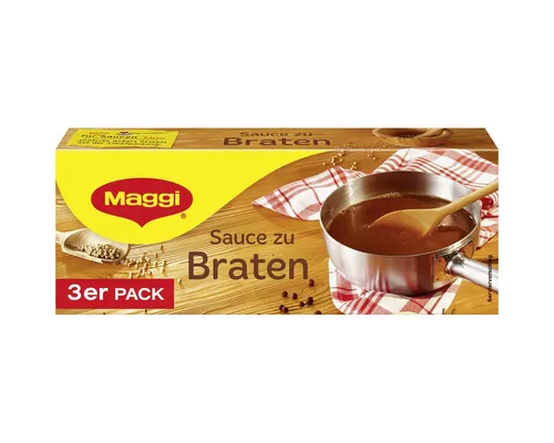 MAGGI Saucen, Maggi Sauce zum Braten 3er Pack individuelle dunkle Sauce 60g