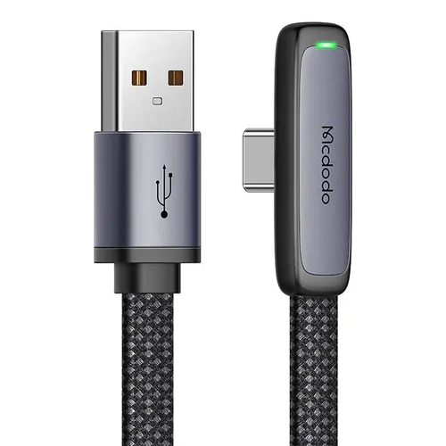 MCDODO USB-C-KABEL, abgewinkelt, Schnellladekabel, USB Typ C, 6 A, 100 W, Schwarz, 2 m