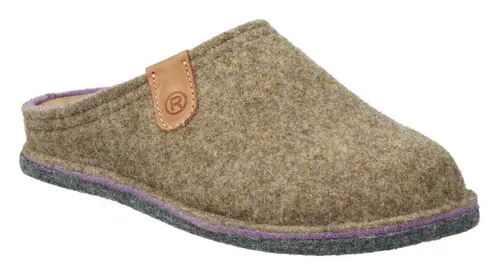 Rohde Damen Hausschuhe mit Wechselfußbett - Bequeme Hausschuhe mit herausnehmbarem Fußbett und flacher Gummi-Laufsohle, ideal für gemütliche Stunden zu Hause.