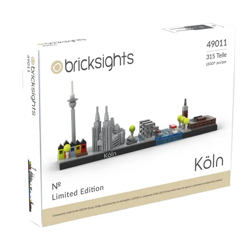 bricksights Köln Bauset - Original Steine für Architektur-Fans - Bau dein eigenes Köln mit 315 Einzelteilen: vom Kölner Dom bis zu den Kranhäusern. Ideal für Stadtliebhaber und als kreatives Geschenk. Aufbauanleitung in 99 Schritten inklusive!