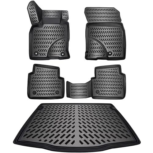 ELMASLINE 3D Gummimatten Set für Ford KUGA 3 (III) 2019-2025 - Kofferraummatten und Fußmatten mit hohem Rand bieten optimalen Schutz vor Schmutz und Wasser. Passgenau für Ford Kuga 3, pflegeleicht und umweltfreundlich.