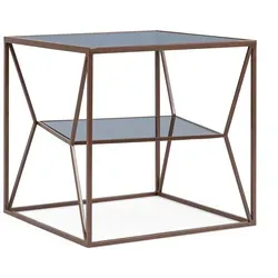 Couchtisch Hydra aus Metall Braun, 45x45 cm - Eleganter Couchtisch aus robustem Metall, 45x45 cm – ideal für stilvolle Wohnräume und bietet vielseitige Ablageflächen für Getränke und Dekoration.