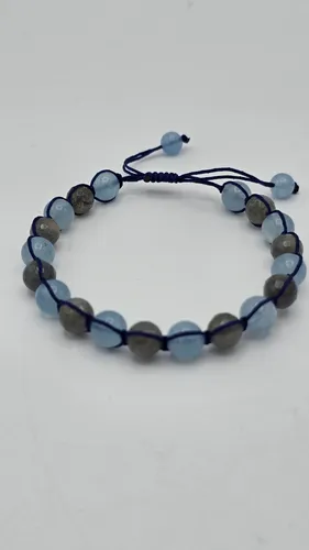 Geschenkideen Verknotes Glücksarmband aus Lavastein und Lapislazuli für Herren