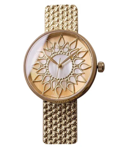 Holzkern Quarzuhr Suncatcher Perlmutt/Goldfarben