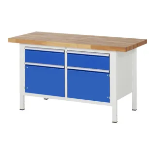 Rau Werkbank Modell 8466 B - 1500 x 900 x 840 mm - Robuste und vielseitige Werkbank in Blau, ideal für handwerkliche Projekte und professionellen Einsatz. Hohe Stabilität und Qualität für optimale Arbeitsbedingungen.