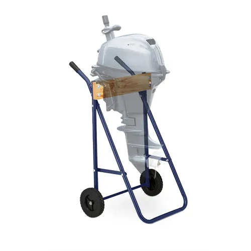 Außenborder Ständer Motorwagen mit 2 Griffen - Robuster Motorständer aus Stahl für Außenbordmotoren, ideal für einfache Handhabung und sicheren Transport, Maße: 64x51x103 cm, Gewicht: 7,75 kg.