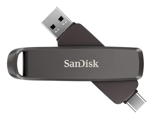 Extreme PRO Dual Drive 256GB - USB-Stick - USB-Stick mit 256 GB, USB 3.2 Gen 2, Übertragungsgeschwindigkeit bis zu 1000MB/s, 128 Bit AES-Verschlüsselung für maximale Sicherheit, ideal für schnelle Datenübertragungen.