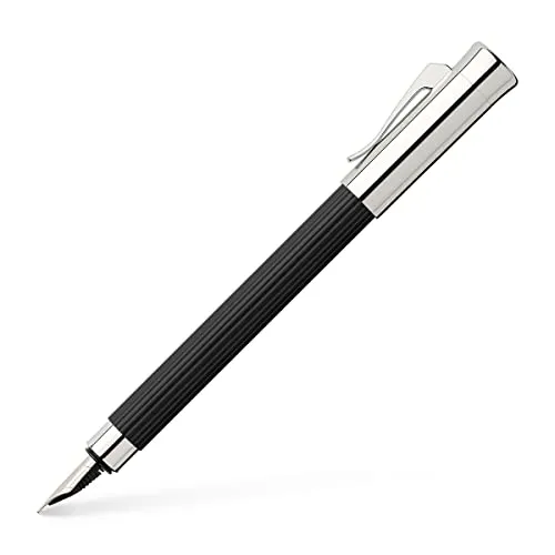 Graf von Faber-Castell 141500 - Füllfederhalter Tamitio Schwarz, Federbreite M, elegantes Design mit rhodinierter Edelstahl-Feder und massiven Clip