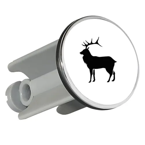 Huuraa Waschbeckenstöpsel Hirsch Silhouette Geschenk 4cm für Waschbecken Abflussstopfen Hirsch Geschenkidee
