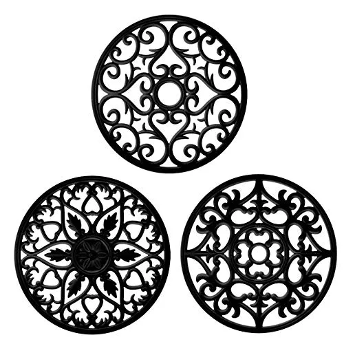 Boxiki Topfuntersetzende Silikonmatte für die Küche | Untersetzer für warme Speißen | Silikonuntersetzer | Silikonunterlage | Silikonmatte für die Mikrowelle | Topfuntersetzer (Schwarz)