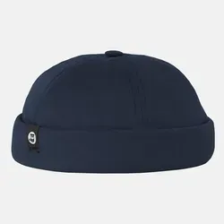 Hanseheld Docker Cap Baumwolle Blau - Verstellbare Fischermütze - Mütze aus Bio-Baumwolle, nachhaltig in Europa gefertigt. Mit praktischem Klettverschluss für individuelle Passform und leicht wattiertem Umschlag.