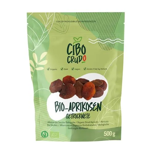 Bio Getrocknete Aprikosen - 500g. Ungeschwefelt und Ungezuckert Getrocknet Aprikose. Getrocknete Bio Früchte Weich. Dried Apricot.