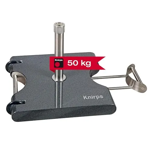 Knirps Trolley-Granitsockel mit Rollen, 50 kg für Sonnenschirme bis Ø 350 cm - Sockel und Ständer, stabiler Granitsockel mit Rollen für einfachen Transport und Stil, ideal für Sonnenschirme bis Ø 350 cm.