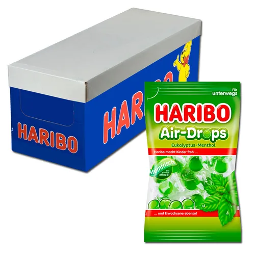 Haribo Air-Drops Eukalyptus-Menthol 12 Beutel je 100g 14,48€/1kg