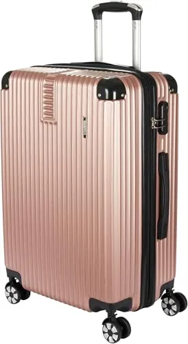 BRUBAKER Hartschalen Reisekoffer London - L - Roségold mit Zahlenschloss - Stylischer Hartschalenkoffer mit 4 Rollen und integriertem Zahlenschloss. Robustes ABS-Material und praktische Innenaufteilung sorgen für Sicherheit und Komfort auf Reisen.
