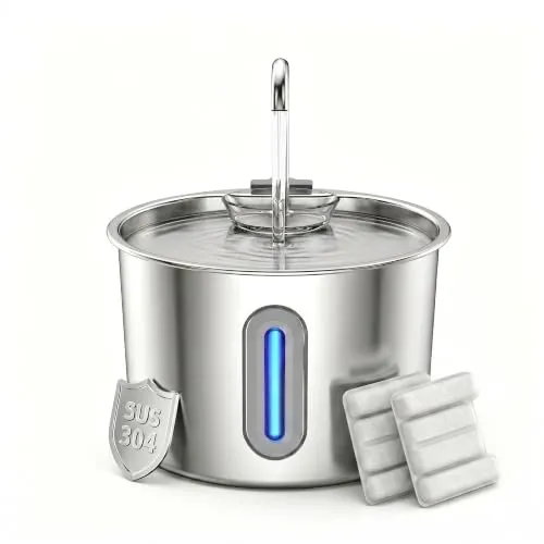 Cetipaw Katzenbrunnen Edelstahl 2,2L mit Leiser Pumpe