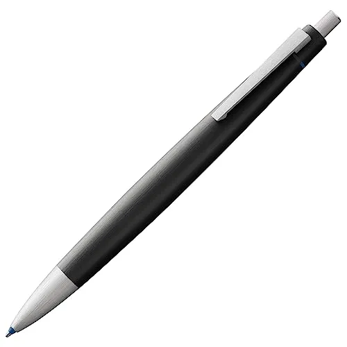 Lamy 2000 black 4-Farben-Kugelschreiber – mehrfarbiger Kugelschreiber (schwarz, blau, rot, grün) – mit Sichtwahlmechanik – inkl. Kugelschreiberminen M 21 in schwarz, blau, rot & grün