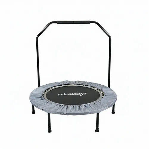 relaxdays Trampolin mit Haltestange Ø 102 cm – Kompaktes Fitnessgerät - Erlebe effektives Training zuhause mit dem relaxdays Indoor-Trampolin. Ideal für Ausdauer, Balance und Koordination. Klappbar, platzsparend und mit rutschfesten Füßen für sicheren Stand.