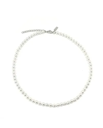 Echte Perlenkette für Herren und Damen - Verstellbare Unisex Streetwear Perlenkette - Ketten für Herren, aus 316L Edelstahl und echten Seashell Perlen, hypoallergen und wasserfest, ideal für jeden Anlass.