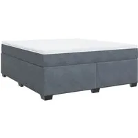vidaXL Boxspringbett Dunkelgrau 180x200 cm mit Matratze - Betten: Boxspringbett mit weichem Samtbezug und Taschenfederkernmatratze für optimalen Halt und individuellen Komfort beim Schlafen.