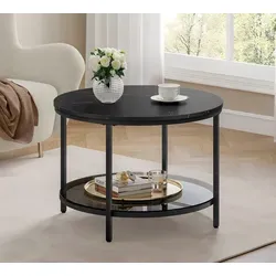 VASAGLE Couchtisch, Marmorschwarz-Tintenschwarz, 65 x 46 cm von VASAGLE