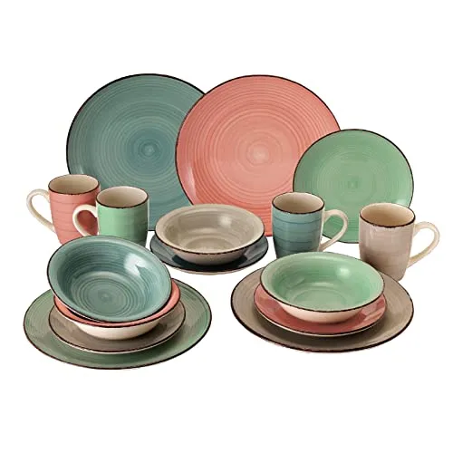 Van Well Kombiservice 16-tlg. VERONA - D ca. 26,50 - Services: Stilvolles 16-teiliges Kombiservice Verona mit langlebiger Qualität, ideal für moderne Tischdekoration in verschiedenen Farben, spülmaschinen- und mikrowellengeeignet.