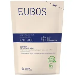 Eubos Anti-Age Hyaluron Repair Filler Night - Nachtpflege mit hautregenerierenden Wirkstoffen, unterstützt die Zellerneuerung und enthält 97% weniger Plastik im Nachfüllbeutel