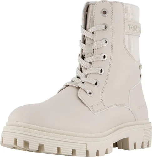 Tom Tailor Mädchen Schnürstiefel in Beige, Größe 36 - Wanderschuhe für Mädchen mit wasserabweisender Tex-Membrane und kuscheligem Warmfutter, ideal für kalte Tage und bequemes An- und Ausziehen durch seitlichen Reißverschluss.