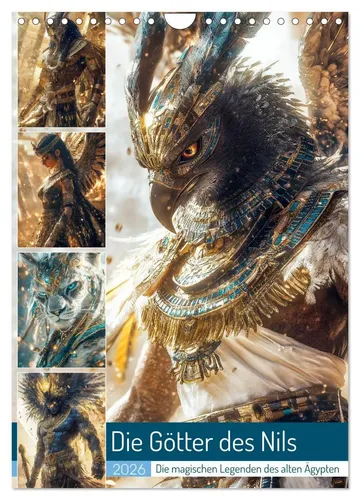 Die Götter des Nils Wandkalender 2026 von Steffen Gierok-Latniak - Wunderschöner Wandkalender mit beeindruckenden Motiven aus der ägyptischen Mythologie. Ideal für Fans von Reisen und Kultur, bringt er Farbe und Inspiration in jeden Raum.