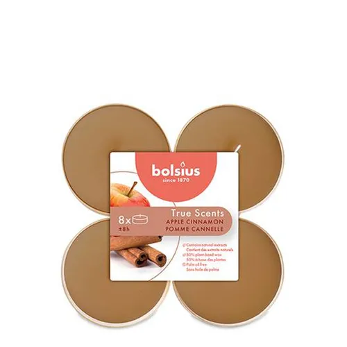 Bolsius Maxi-Lichte Apfel Zimt 8 Stück in rot von Teelicht-Windlicht