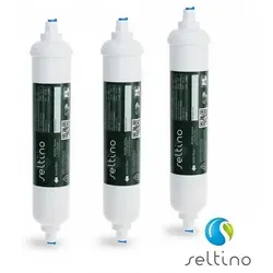Seltino AMICO Wasserfilter 3er Set für Kühlschrank - Externe Wasserfilter für Side-by-Side Kühlschränke, 3x Seltino AMICO, mit Aktivkohle für sauberes Wasser und klare Eiswürfel. Hohe Kapazität von bis zu 7570 Litern, passend für viele Marken.