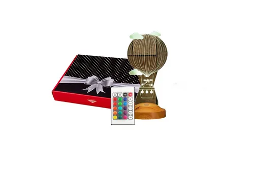 Geschenkelampe LED Nachttischlampe Schaf im Heißluftballon 3D Geburtstagsgeschenke für Baby und Kinder, Leuchte 7 Farben fest integriert, Geburtstagsgeschenk für Baby, Tochter, Enkel, Sohn, Kinder