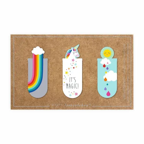 MOSES Magnetlesezeichen 3 St. Einhorn Regenbogen Lesezeichen